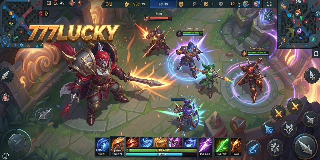 Tampilan permainan 777LUCKY yang menarik saat pertempuran MOBA.