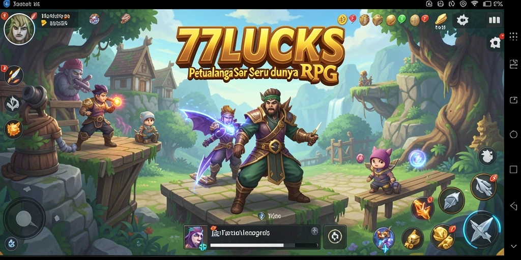 Screenshot utama yang menunjukkan aksi seru dalam RPG.