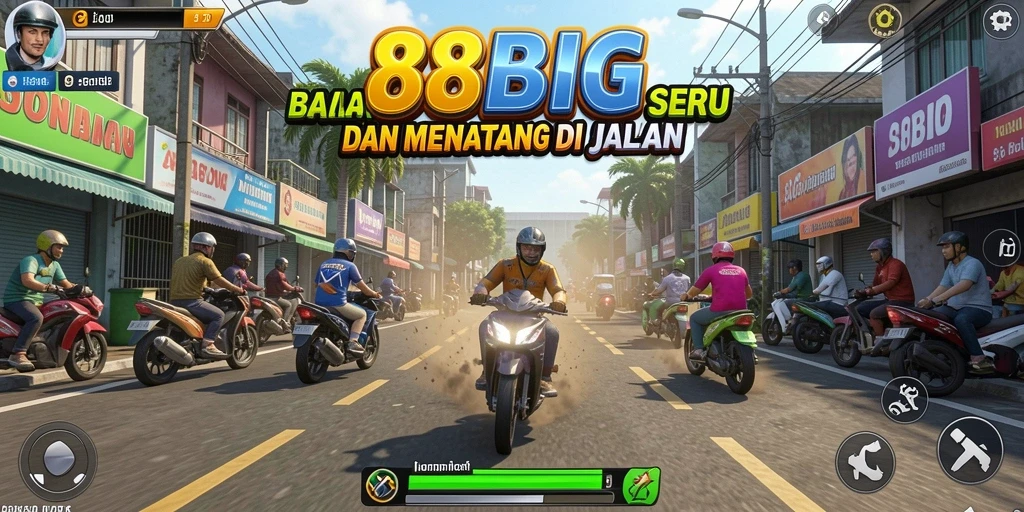 Screenshot dari gameplay <strong>88BIG</strong> menampilkan aksi balapan yang seru.