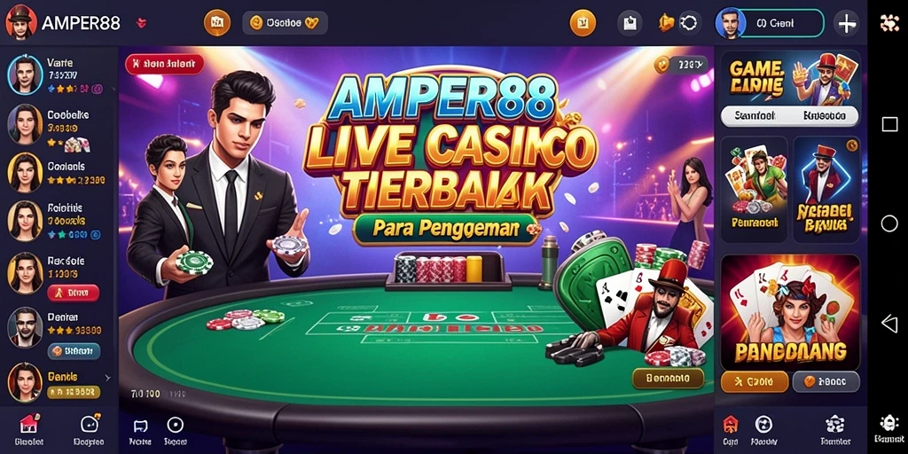 Tampilan gameplay Live Casino yang seru dan dinamis di AMPER88.