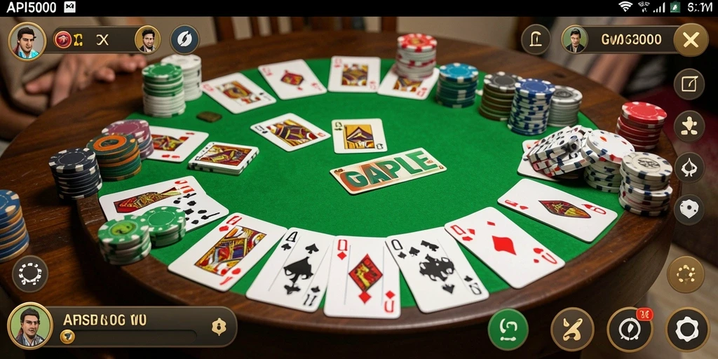 Tampilan screenshot gameplay seru di API5000 yang menggambarkan keseruan Gaple.