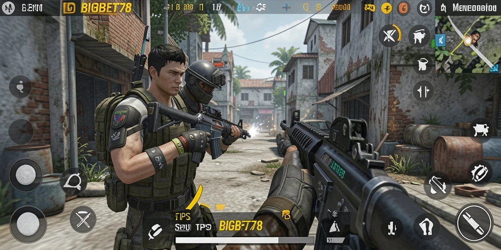 Screenshot gameplay BIGBET78 menampilkan pertempuran yang seru di arena.