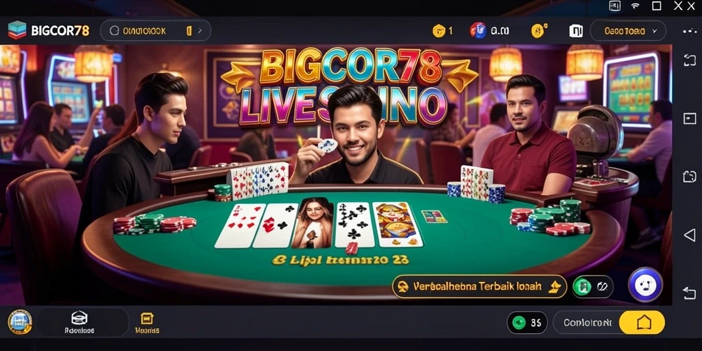 Screenshot gameplay Live Casino yang menampilkan dealer profesional dan suasana kasino.