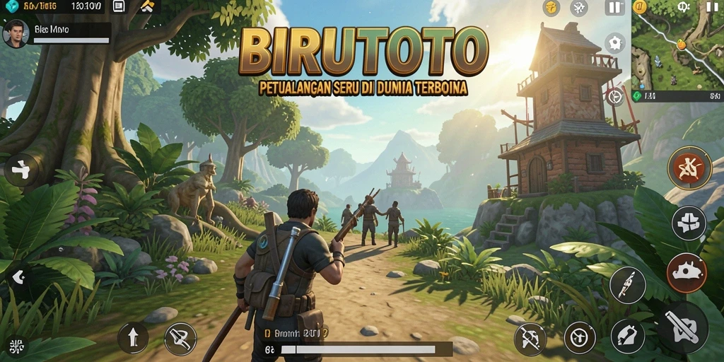 Tampilan gameplay seru di dunia terbuka BIRUTOTO.