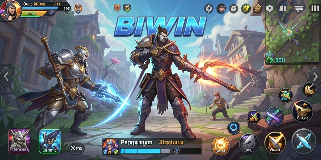 Tangkapan layar utama BIWIN menampilkan aksi strategi mendebarkan.