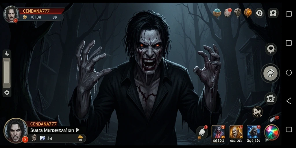 Tangkapan layar CENDANA777 menampilkan gameplay horor yang mendebarkan.