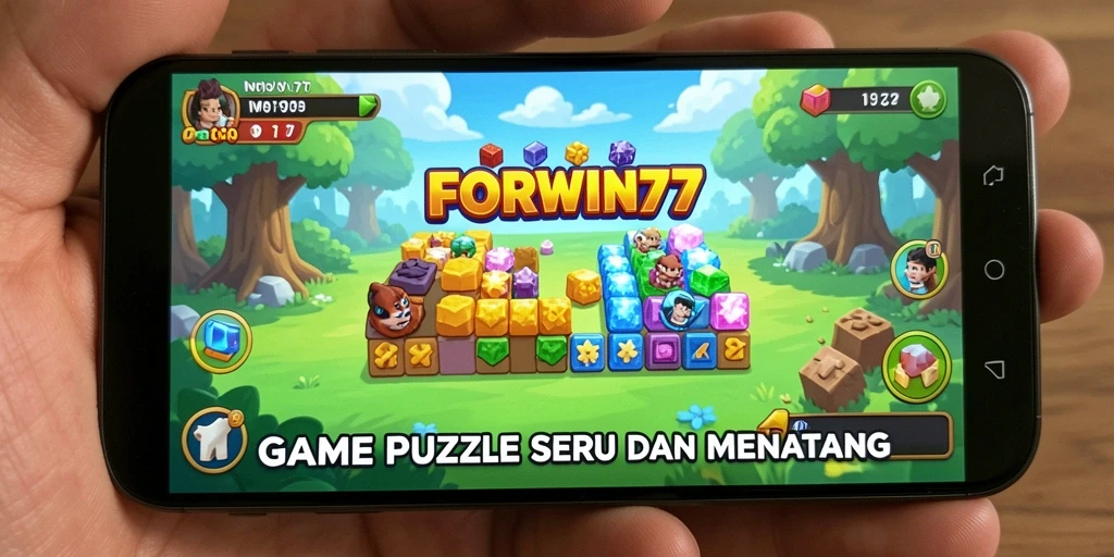 Screenshot gameplay FORWIN77 menampilkan tantangan puzzle yang menarik.