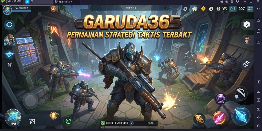 Tangkapan layar GARUDA365 menampilkan aksi pertempuran yang intens dan strategis.