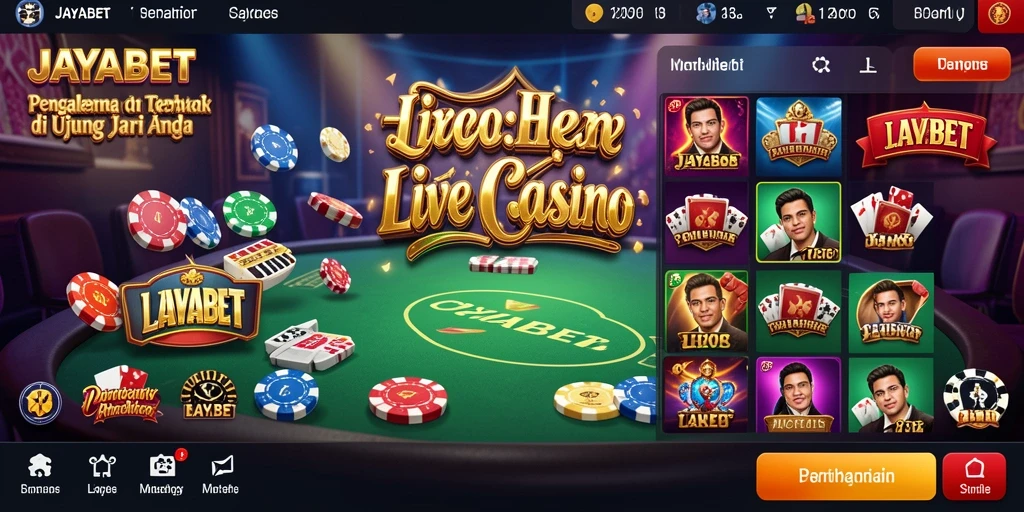 Gameplay JAYABET menampilkan dealer langsung dan interaksi antar pemain.
