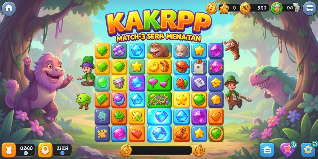 Tampilan gameplay KAKRP yang penuh warna dan menarik.