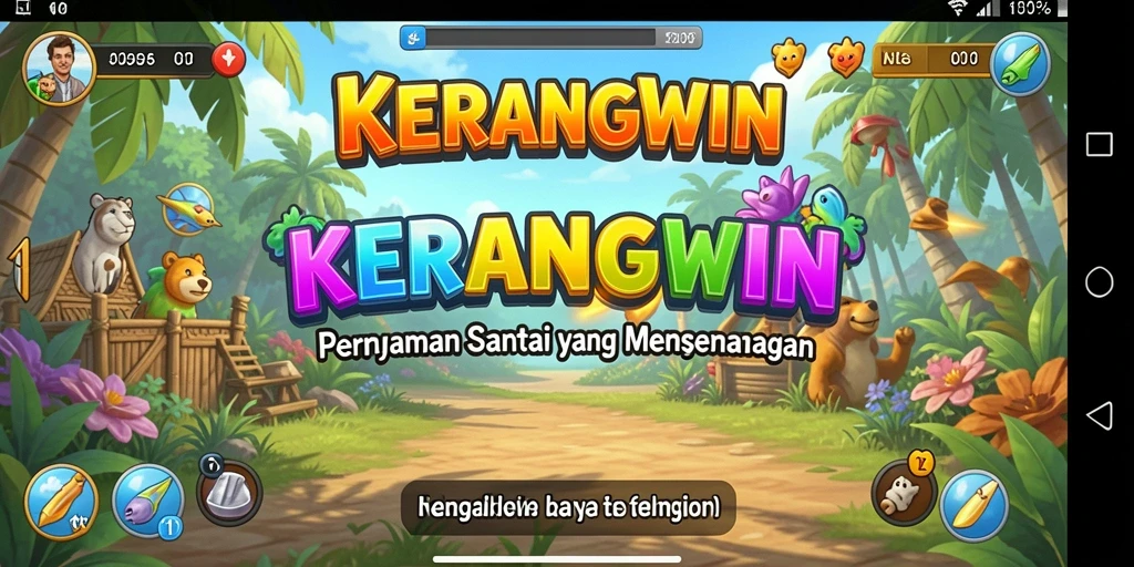 Screenshot KERANGWIN yang menunjukkan gameplay santai dan interaktif.