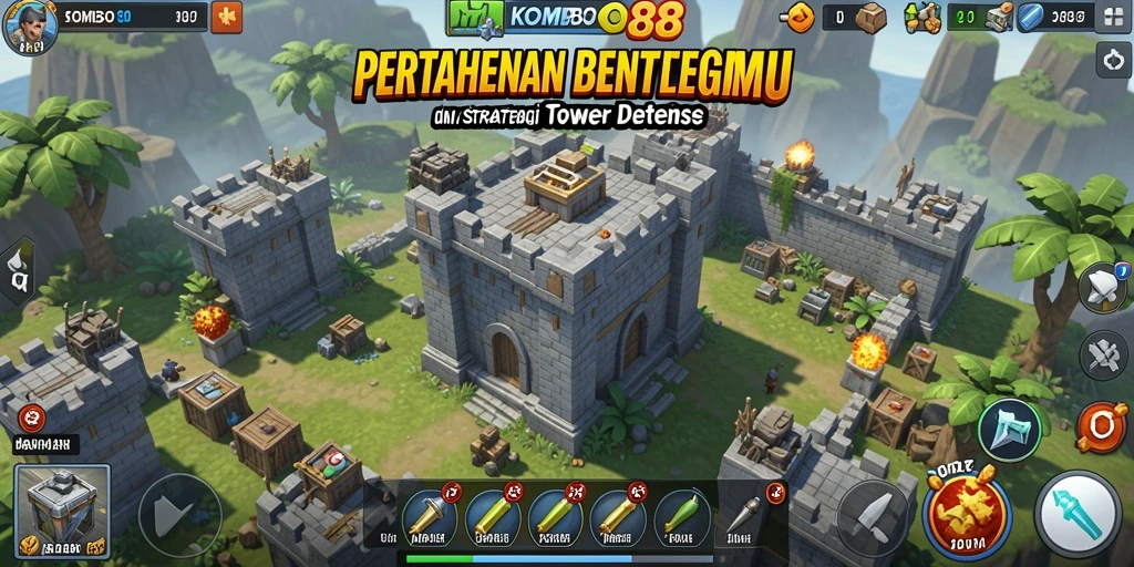 Gameplay seru KOMBO88 dengan strategi Tower Defense yang mendebarkan.