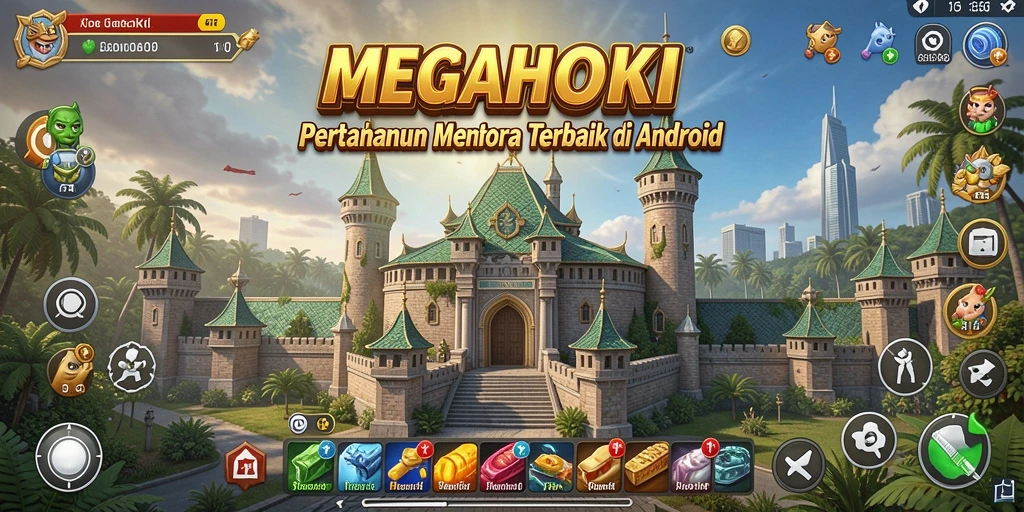 Tampilan gameplay seru dari MEGAHOKI Tower Defense.