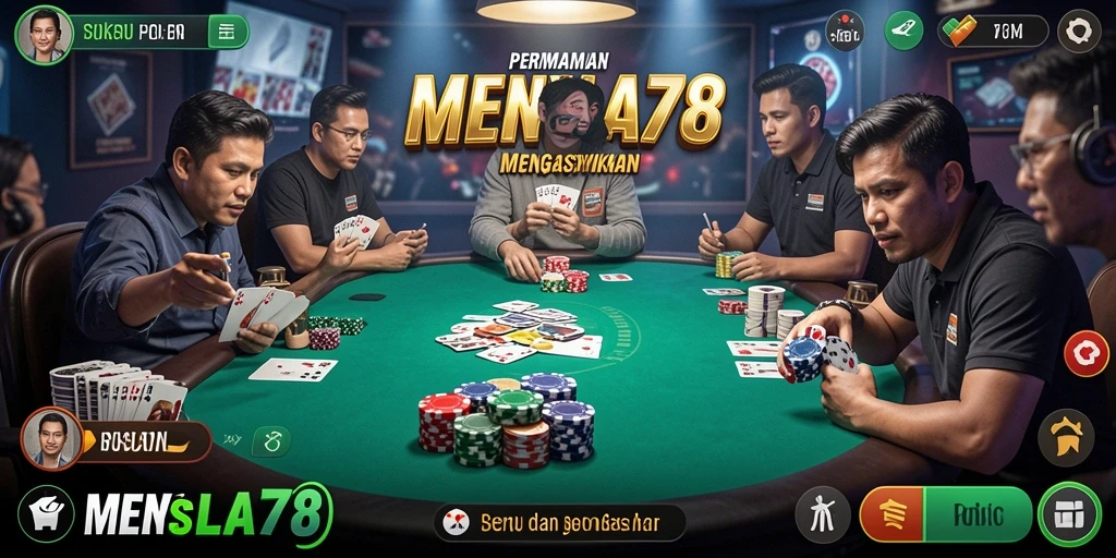 Gambaran gameplay seru di MENYALA78, menampilkan aksi Poker yang mendebarkan.
