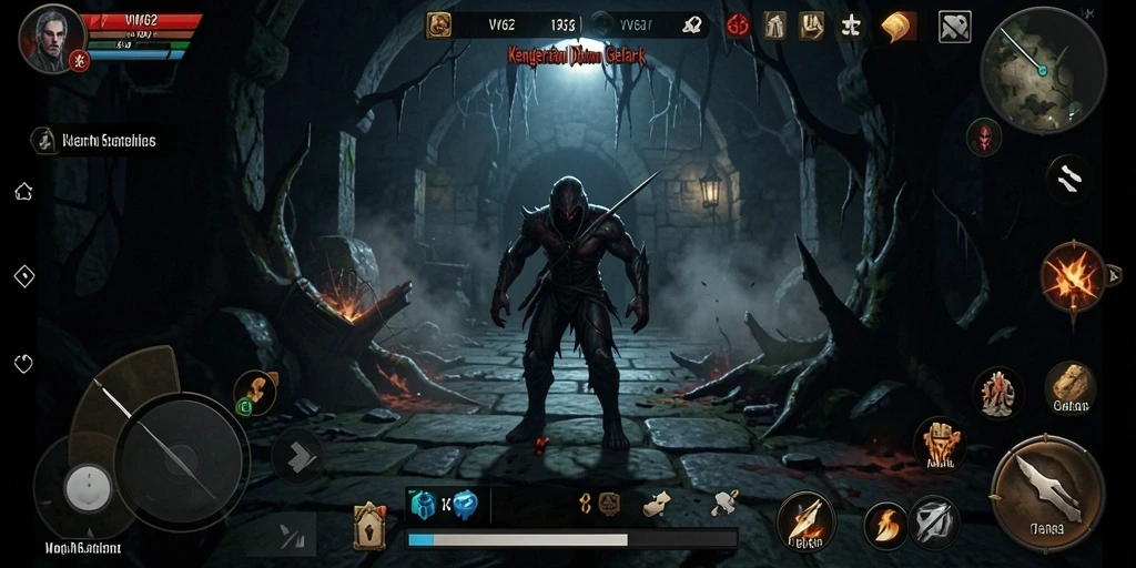 Tampilan gameplay menegangkan dari VV62 dengan suasana horror.