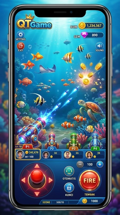 Tampilan utama aplikasi qtgame yang menawan.